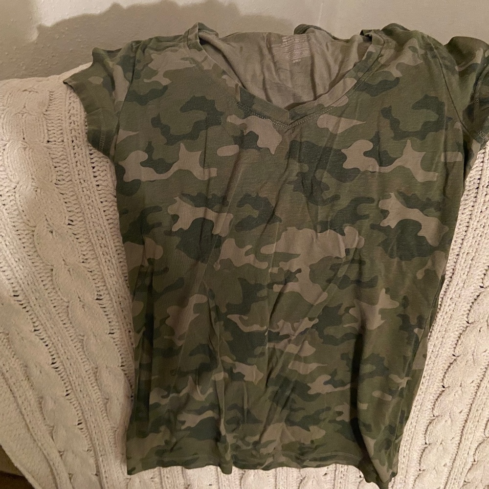 Camo V-Neck Tee